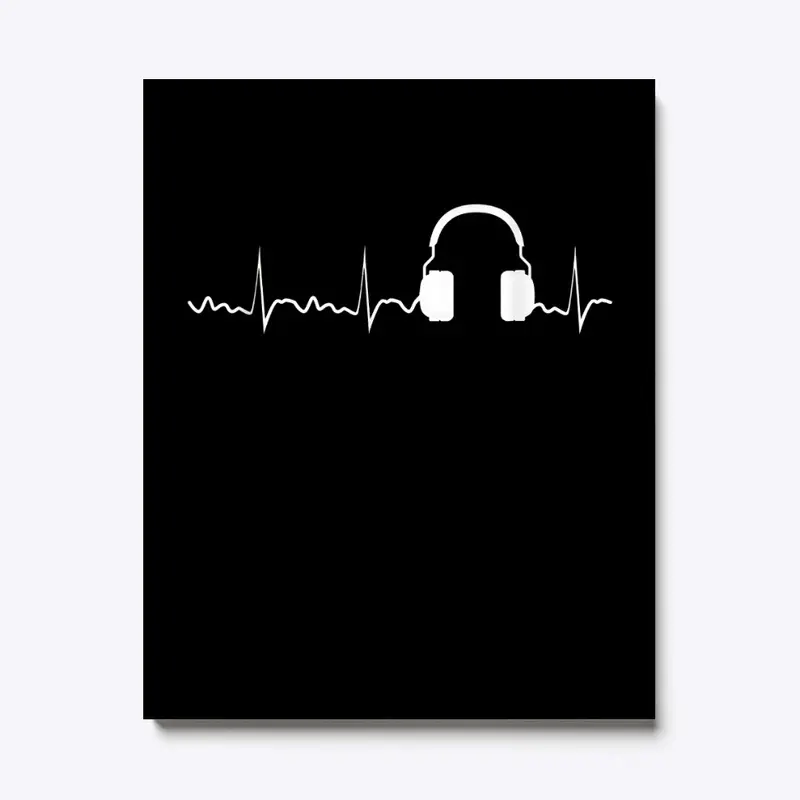 music heart headphones