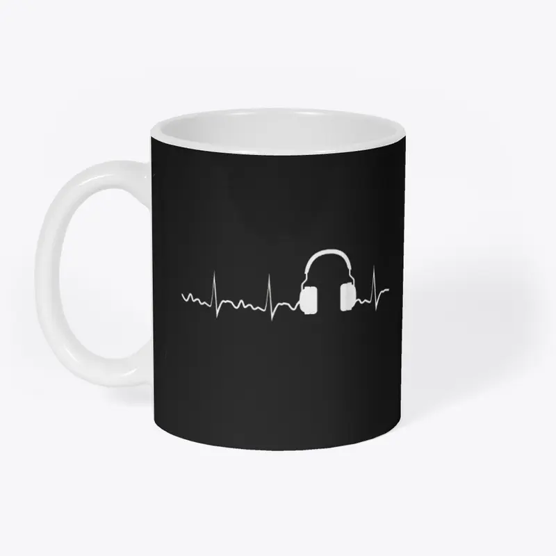 music heart headphones