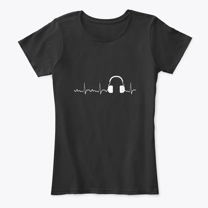 music heart headphones