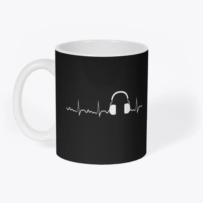 music heart headphones